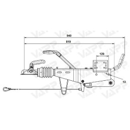 Nájezdová brzda KNOTT KRV7,5C KH na jekl 70x70 mm + adaptér na 60x60 mm