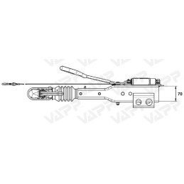 Nájezdová brzda KNOTT KRV7,5C KH na jekl 70x70 mm + adaptér na 60x60 mm