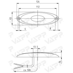 Svítilna boční obrysová LED Jokon SMLR 2010, 12V, s odrazkou (bílé tělo)