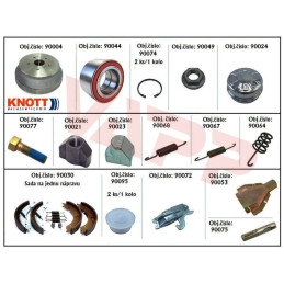 Čelisti brzdové KNOTT 250x40 malá sada na 2 kola