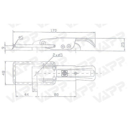 Závěr bočnic - přezka BV 10-2 (bez protikusu, bez pojistky)