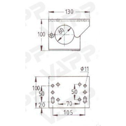 Držák opěrného kolečka 60 mm sklopná klička KLE/KK/60