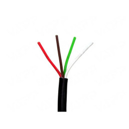 Kabel 4x0,75, hnědá/ bílá/ červená/ zelená, metráž
