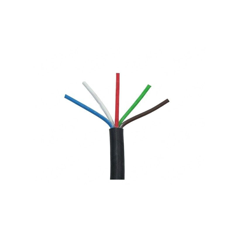 Kabel 5x0,75, hnědá/ bílá/ červená/ zelená/ modrá, metráž