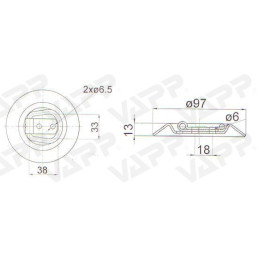Kotevní miska kulatá pr. 97 mm (nezápustná, 250 daN)