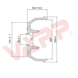 Buben brzdový KNOTT pro 10'' kola 200x50 (112x5) včetně ložiska