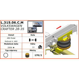 Volkswagen Crafter 28-35 (2006-2017) přídavné vzduchové měchy Dunlop