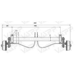 Náprava KNOTT GB 13 (1350 kg) b 1600 mm, c 2050 mm, 200x50, 112x5