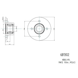 Náboj nebržděný KNOTT 100x4 (s osazením) vč. ložiska