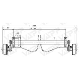 Náprava KNOTT GB 13 (1350 kg) b 1200 mm, c 1650 mm, 200x50, 112x5