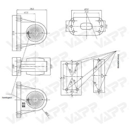 Svítilna doplňková obrysová LED WAS 296BC, 12-24V, P/L 78 mm