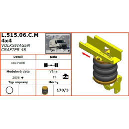 Volkswagen Crafter 46 (2006-2017) 4x4 přídavné vzduchové měchy Dunlop