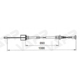 Lanovod brzdový AL-KO Profi Long life 890/1086 mm rychlomont. (s čočkou)