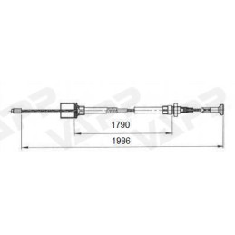 Lanovod brzdový AL-KO Profi Long life 1790/1986 mm rychlomont. (s čočkou)