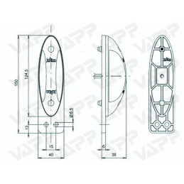 Svítilna doplňková obrysová LED Jokon SPL 2011 P-L (9-32V), QS150, levá