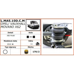 Opel Movano X62 (2010-2020), dvojmontáž, zadní pohon - vzduchové pérování Dunlop