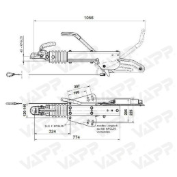 Nájezdová brzda KNOTT KFGL35-D (plechové těleso)