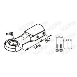 Tažné oko DIN 40 mm AL-KO (na trubku 50 mm)
