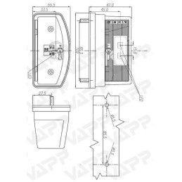 Osvětlení SPZ (registrační značky) LED WAS W55/247 (12-24V) červené