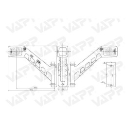 Svítilna doplňková obrysová LED WAS 239P, 12-24V, pravá, 187 mm