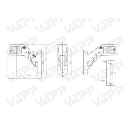 Svítilna doplňková obrysová LED WAS W49 242L, 12-24V, levá, 135 mm