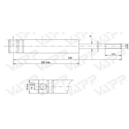 Tlumič nájezdové brzdy KNOTT KF27-B (M14, 2700 kg)