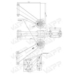 Svítilna doplňková obrysová LED WAS 295BC, 12-24V, pravá 186 mm