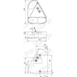 Svítilna Fristom FT-270 sdružená LED 12V, L-BL/BR/KO/ML, integrovaný kontrolbox, baj5