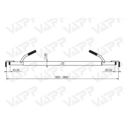 Zábrana mezibočnicová 1880-2880mm, zn - rozpěrná tyč