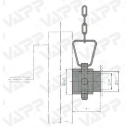Příruba k opěrné noze AL-KO 70x70 - set k navaření