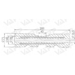 Rolna PROFI kýlová naváděcí STOLTZ pr. 71x289 mm/pr. 16,5 mm, RPSC-12
