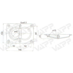 Kotevní miska 145x105 mm (zápustná, 1000 daN)
