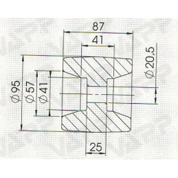 Rolna PROFI boční STOLTZ pr. 95x87 mm/pr. 20,5 mm, RP-44