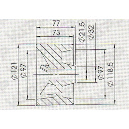 Rolna COMPACT boční pr. 121x77 mm/pr. 21,5 mm