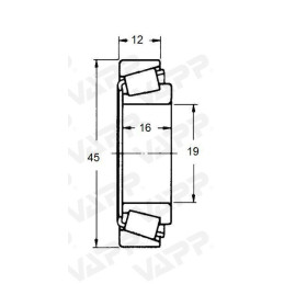 Ložisko kužel. AL-KO 2050 kegel. vnější 11949/910 (45x19/h12)