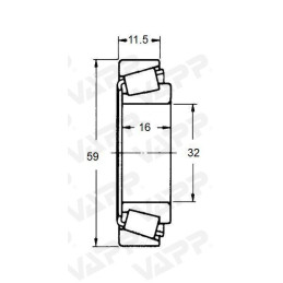 Ložisko kužel. AL-KO 2050 kegel. vnitřní, 67048/010 (59x32/h16)