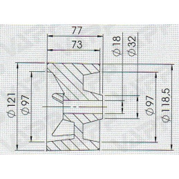 Rolna COMPACT boční pr. 121x77 mm/pr. 18 mm