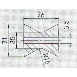 Rolna PROFI kýlová STOLTZ pr. 71x76 mm/pr. 13,5 mm, RP-33