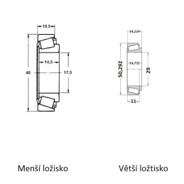 Ložiska kužel. sada pro AL-KO 1636 (45449/10+11749/10+simering)