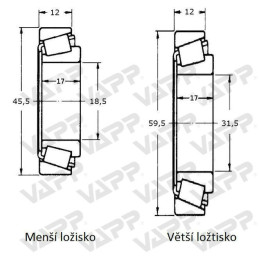 Ložiska kužel. sada pro AL-KO 2050 (67048+11949+simering)