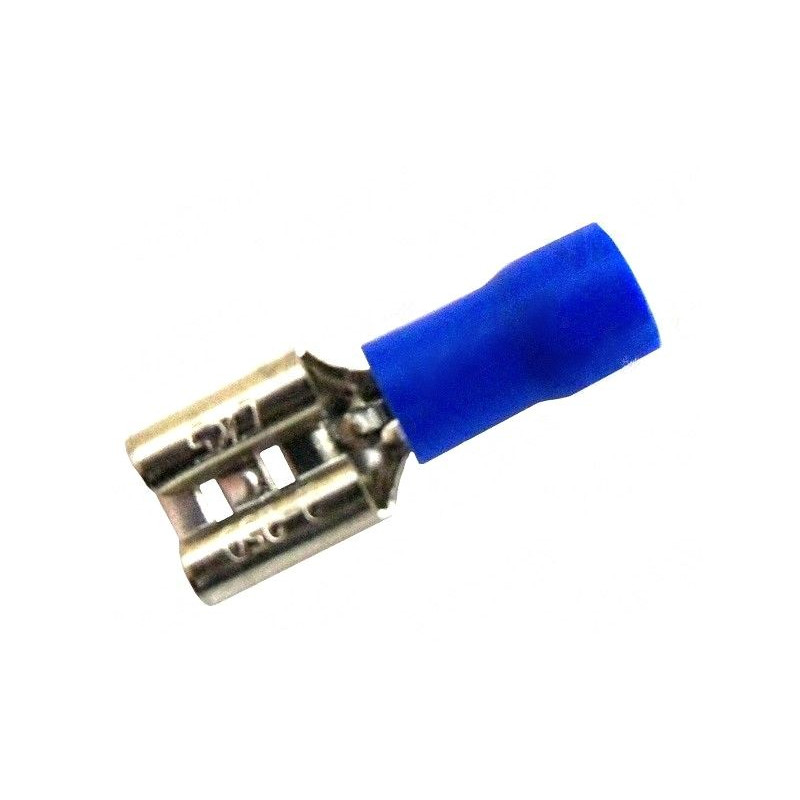 Konektor plochý izolovaný Faston 6,3x1,5-2,5 modrý (zásuvka)