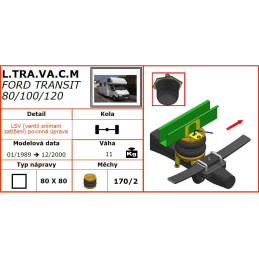 Ford Transit 80/100/120 (1989-2000) zadní pohon, jednomontáž, čtvercová náprava - vzduchové pérování DUNLOP