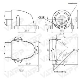 Osvětlení SPZ (registrační značky) LED WAS W27/145 (12-24V), kulaté