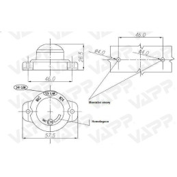 Svítilna zadní obrysová LED WAS W24/127, 12-24V, kulatá malá