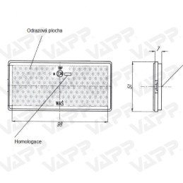 Odrazka oranžová 108x51 mm samolepicí