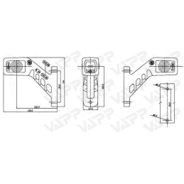 Svítilna doplňková obrysová LED WAS W49/241L, 12-24V, levá, 135 mm