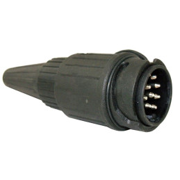 Zástrčka - vidlice 13 pól 12V s gumovým vývodem pro 2 kabely