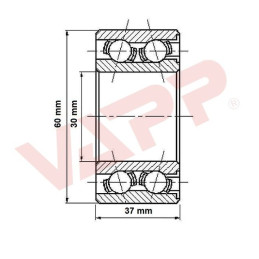 Ložisko do bubnu AL-KO 1637 Compact (60x30/h37) v setu, originál