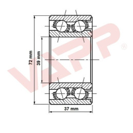 Ložisko do bubnu AL-KO 2051 EURO PLUS (72x39/h37) v setu, originál