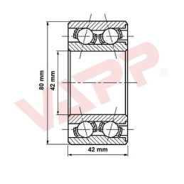 Ložisko do bubnu AL-KO 2361 EURO PLUS (80x42/h42) v setu, originál